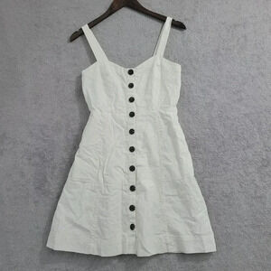 Madewell White Button-Front Mini Dress